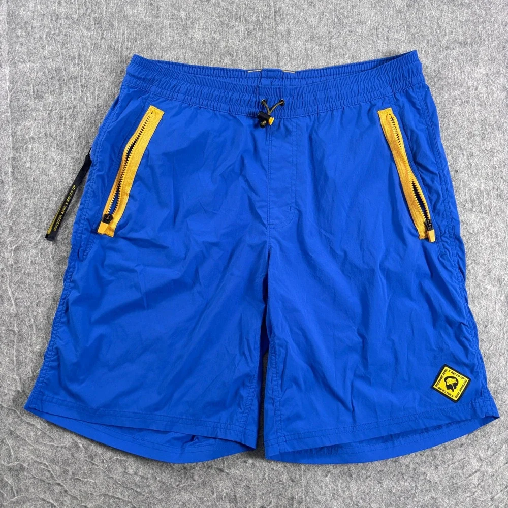 REI Co-op Outdoor Afro Mens Trail Shorts Blue Yellow Medium 24229-S23 Hiking
